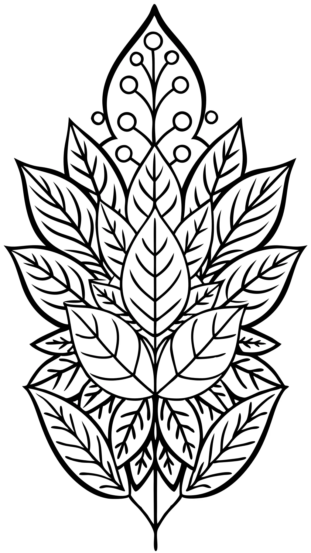 coloring page leaves